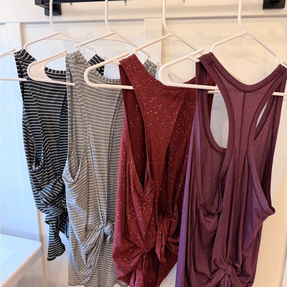 Bundle of 4 Lululemon athletica Women's open back tie tanks - size 10